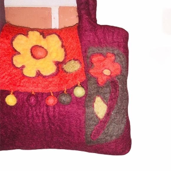 RISING TIDE | Wool Boho Floral Pom Handbag Purse - Picture 2 of 8